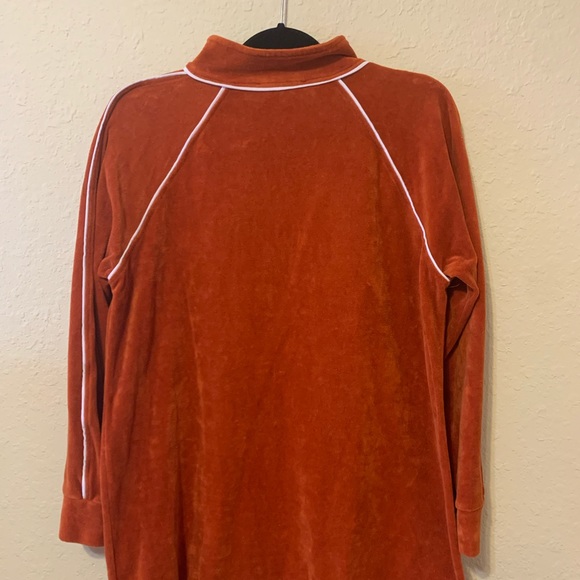 Boohoo•Orange Quarter Zip Sweater Embroidery Sz 10! - Picture 5 of 10